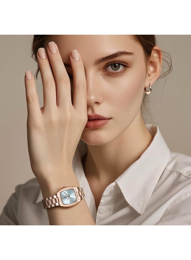 سافيرو ساعة نسائية، ساعة نسائية فاخرة، ساعة نسائية بسوار، ساعة صغيرة مقاومة للماء من الفولاذ المقاوم للصدأ حتى 3ATM - Image 3